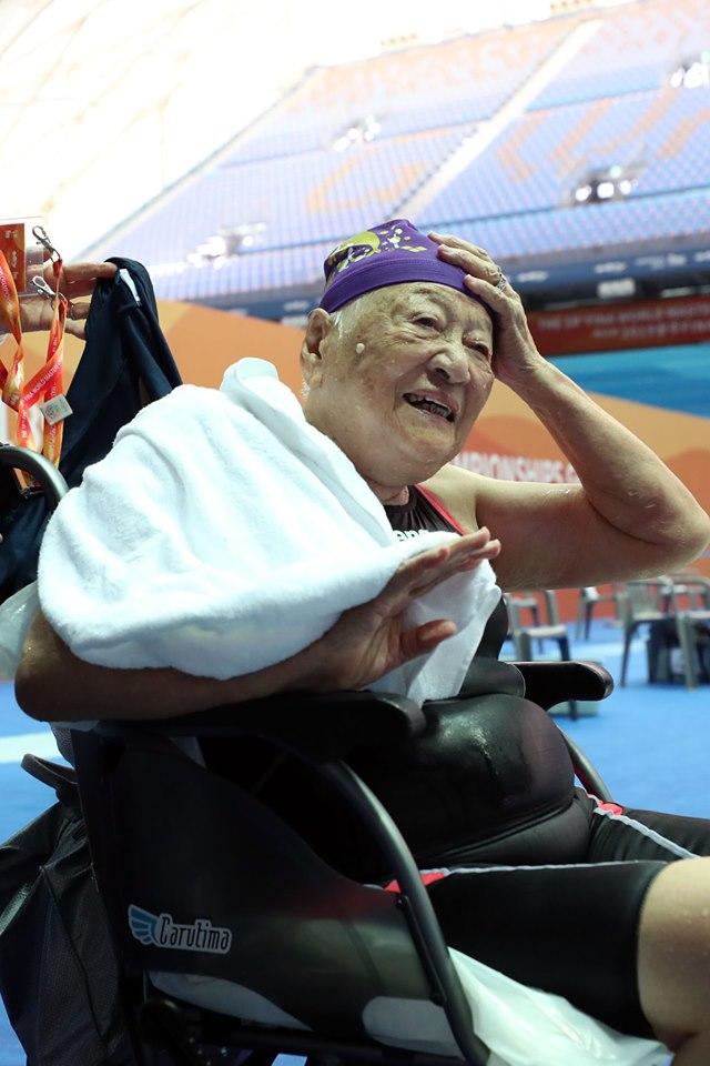 Born in 1926, #Japan'sToshiko Amano is the oldest competitor at the FINA World Masters, at 93 years-old. She took part in the women's 100-meter freestyle event. Big applause 🔥👏 #FINAMasters #Gwangju2019 @FINA