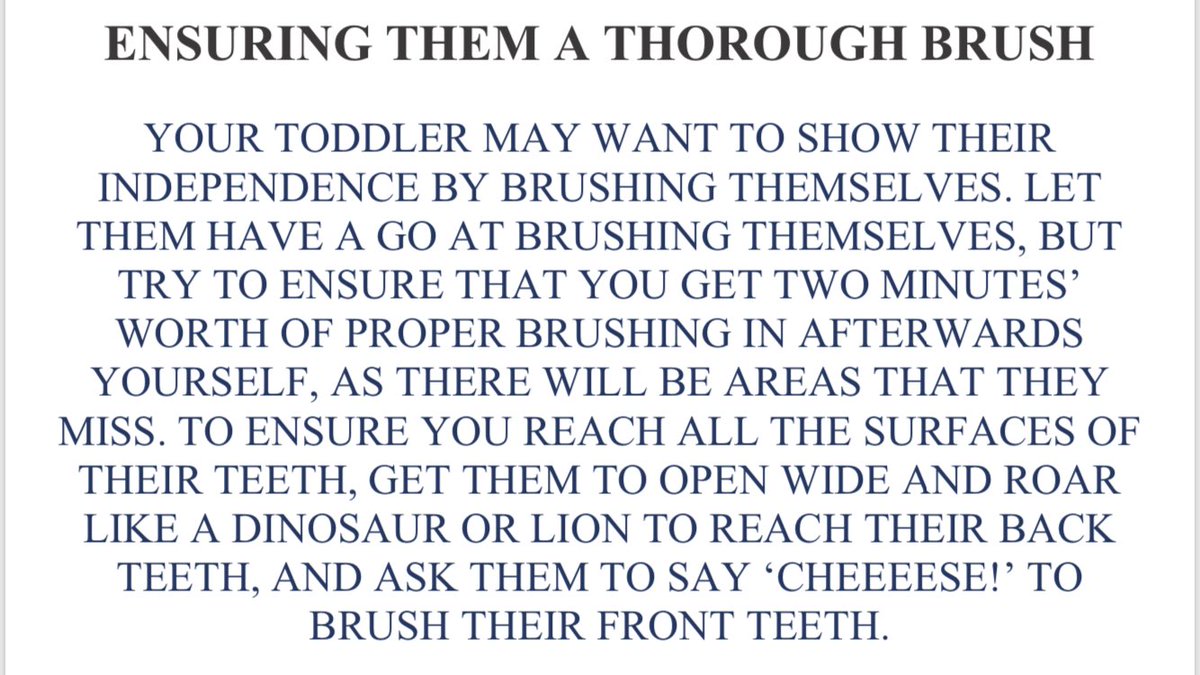 alkydental's tweet photo. Tackling Toddler Brushing 👶 Here are a few top tips to help make toothbrushing with your toddlers a little bit easier 😁 Ask your Dentist 🦷 for more advice on how to brush your toddlers teeth 👍🏼 #TheBigFamilyBrushUp
#Toddler #Brushing #FluorideToothpaste #MakeItFun Part 2 https://t.co/qkODCNbsdJ
