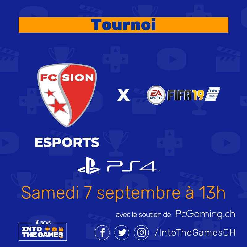 fcsionesports's tweet photo. Nous co-organisons un tournoi FIFA le 7 septembre prochain avec @intothegamesch 👉 Notez la date dans vos agendas 🔴⚪ 

#HopSion https://t.co/Jwv39Hw3eE