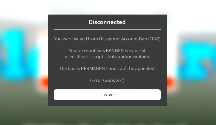 Ошибка 264 в роблокс на телефоне. Roblox Error code 267. РОБЛОКС ошибка 267. Код ошибки в РОБЛОКС. Roblox ошибка.