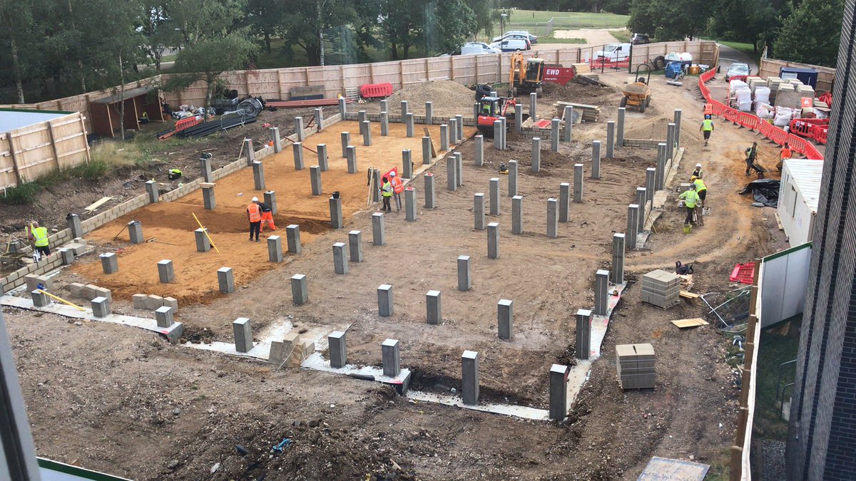 North Teaching Centre 2, University of Essex:  Groundworks nearing completion in advance of module delivery next week