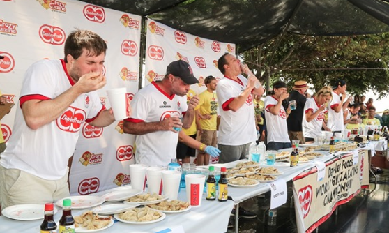 eatingcontest's tweet photo. THIS SATURDAY! It's the return of the @EatMoreGyoza Championship in LA's Little Tokyo! 3pm Main Event. @joeyjaws set to defend WR 384 gyoza in 10 against @MattStonie @DarronEats @cardboardshell @HungryHazzard @gchiger @beardmeatsfood @JuanMoreBite @DRock1300 Mr LeFevre + more! https://t.co/Y5v80hjL6Q
