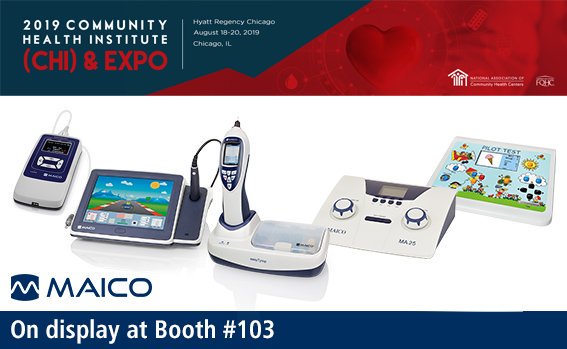<a href="/MAICOUSA/">MAICO Diagnostics</a> will be participating at the 2019 Community Health Institute Meeting &amp; Expo at the Hyatt Regency Chicago, 8/18 – 8/20. Please visit us at Booth #103 where we will be displaying hearing screening devices that provide fast and easy testing for patients of all ages. 👂😀