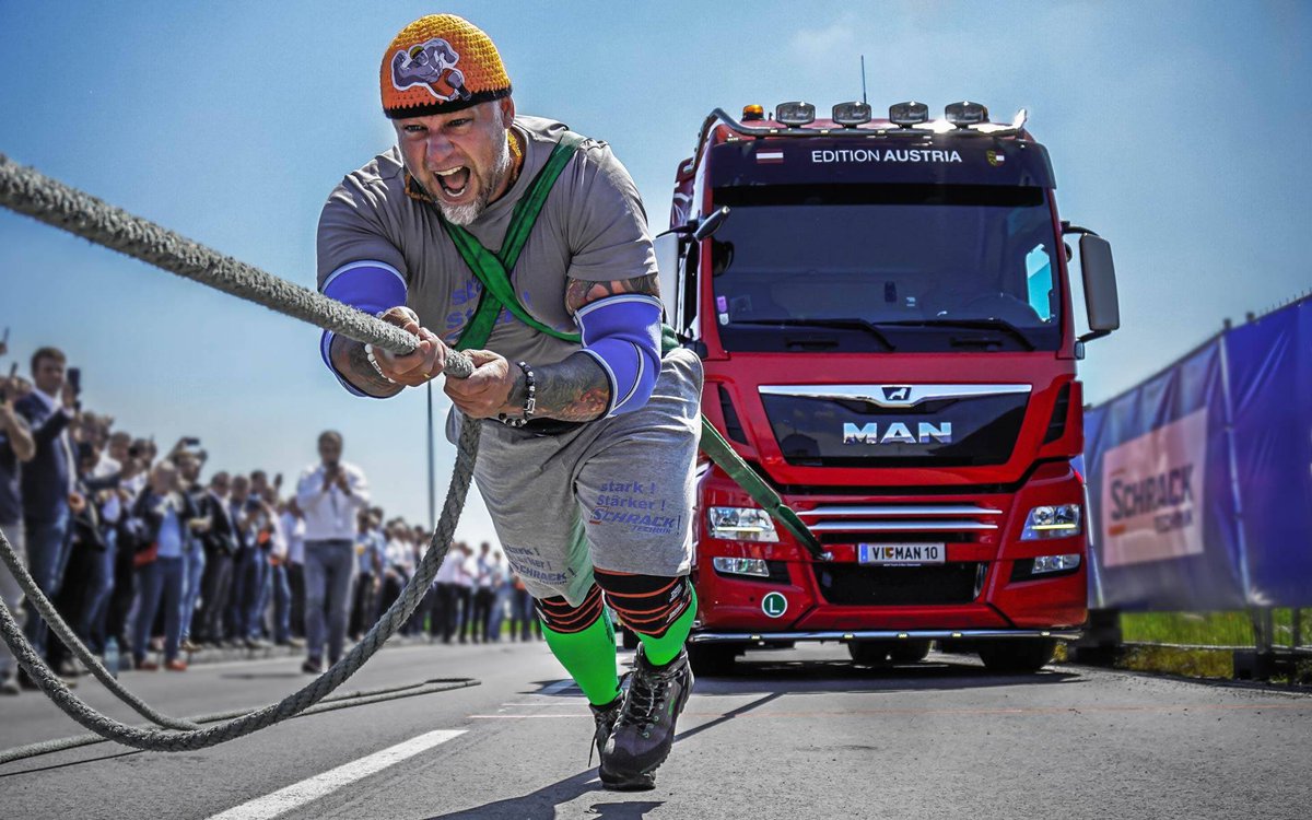 MAN Truck & Bus Ireland 🇮🇪 on Twitter: "Franz Müllner is called the  Austrian Rock for a reason. The strong man has set a world record by pulling  three MAN TGX 18.540