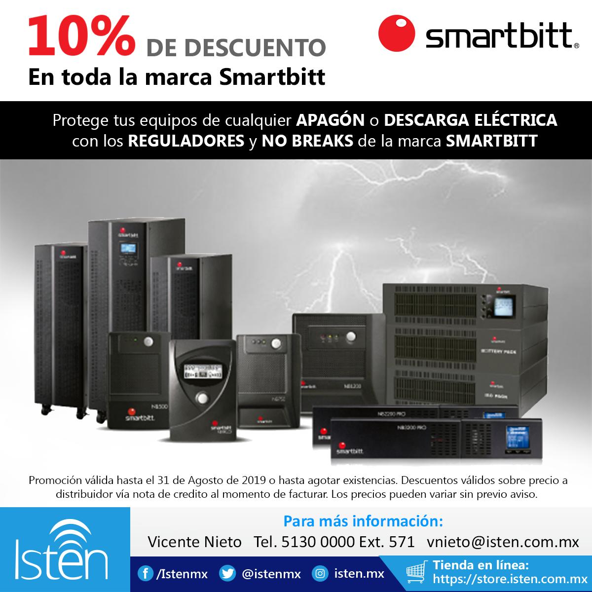 istenmx's tweet photo. ¡Aprovecha esta increíble promoción que #Smartbitt tiene para ti! Más información: https://t.co/b7R2a3LCOg #Reguladores #NoBreaks #Energía https://t.co/sZI2zfQMVd