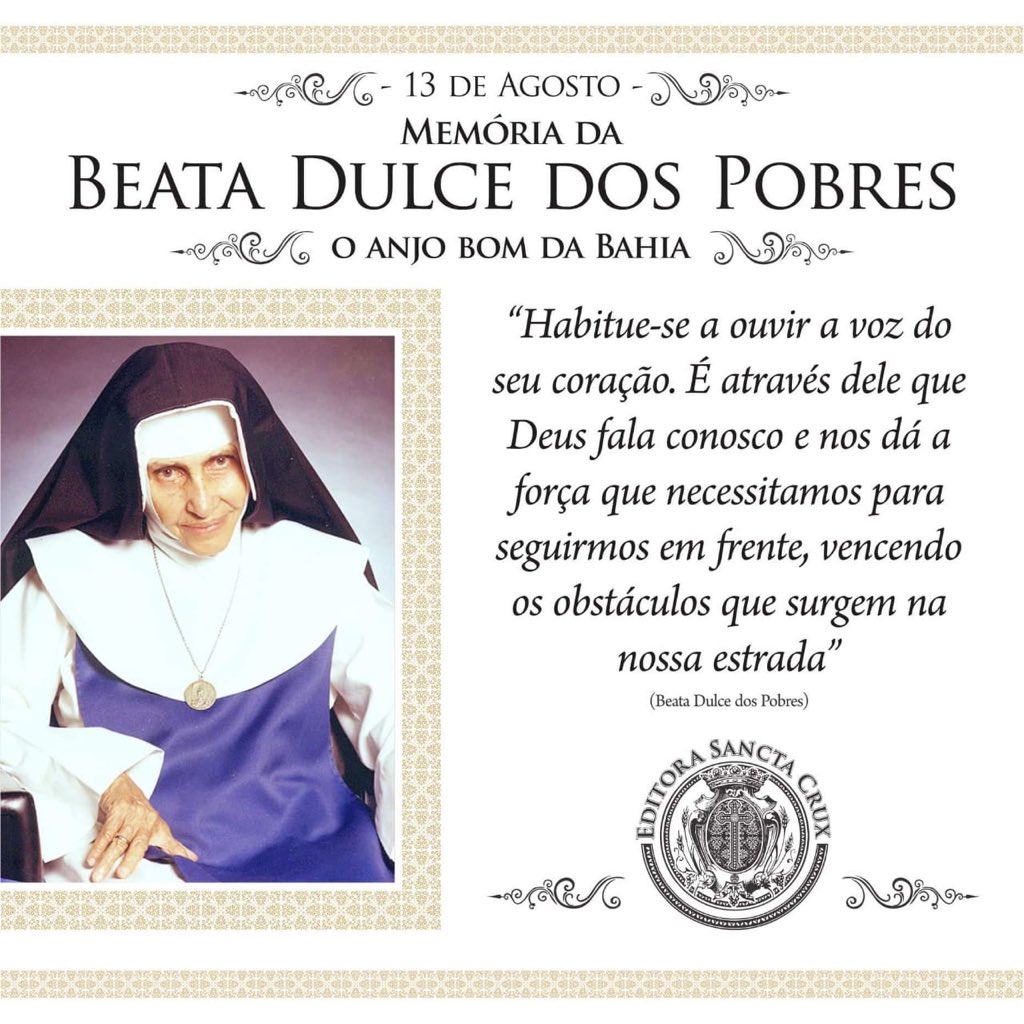 OrdemSp's tweet photo. Hoje é o dia da Irmã Dulce https://t.co/0OhFtAz25x
