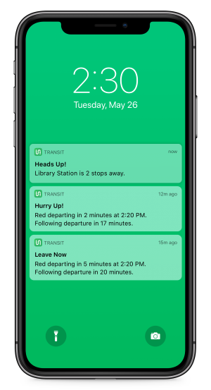 RideUTA's tweet photo. Could you use a little help getting out the door? Transit will give you push notifications of when to leave your starting point and when to exit your transit. So helpful, right? https://t.co/BjS4XSYOQn https://t.co/0XkGnyqjpP