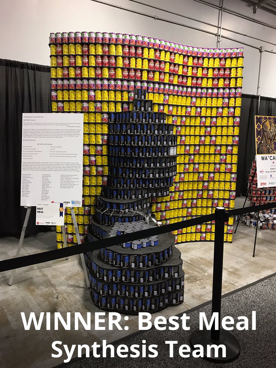 SMPSIndiana's tweet photo. Congrats to the winners of CANstruction 2019!
Best Meal - @synthinc
Best Use of Labels - @ERMCOInc @CSOArchitects
People's Choice & Best Original Design - @Schmidt_Assoc
Structural Ingenuity - #arcDesign @CharlesCBrandt #CESolutions @bomarind
Most Cans - @BuckinghamCo https://t.co/9A64v3EcFN