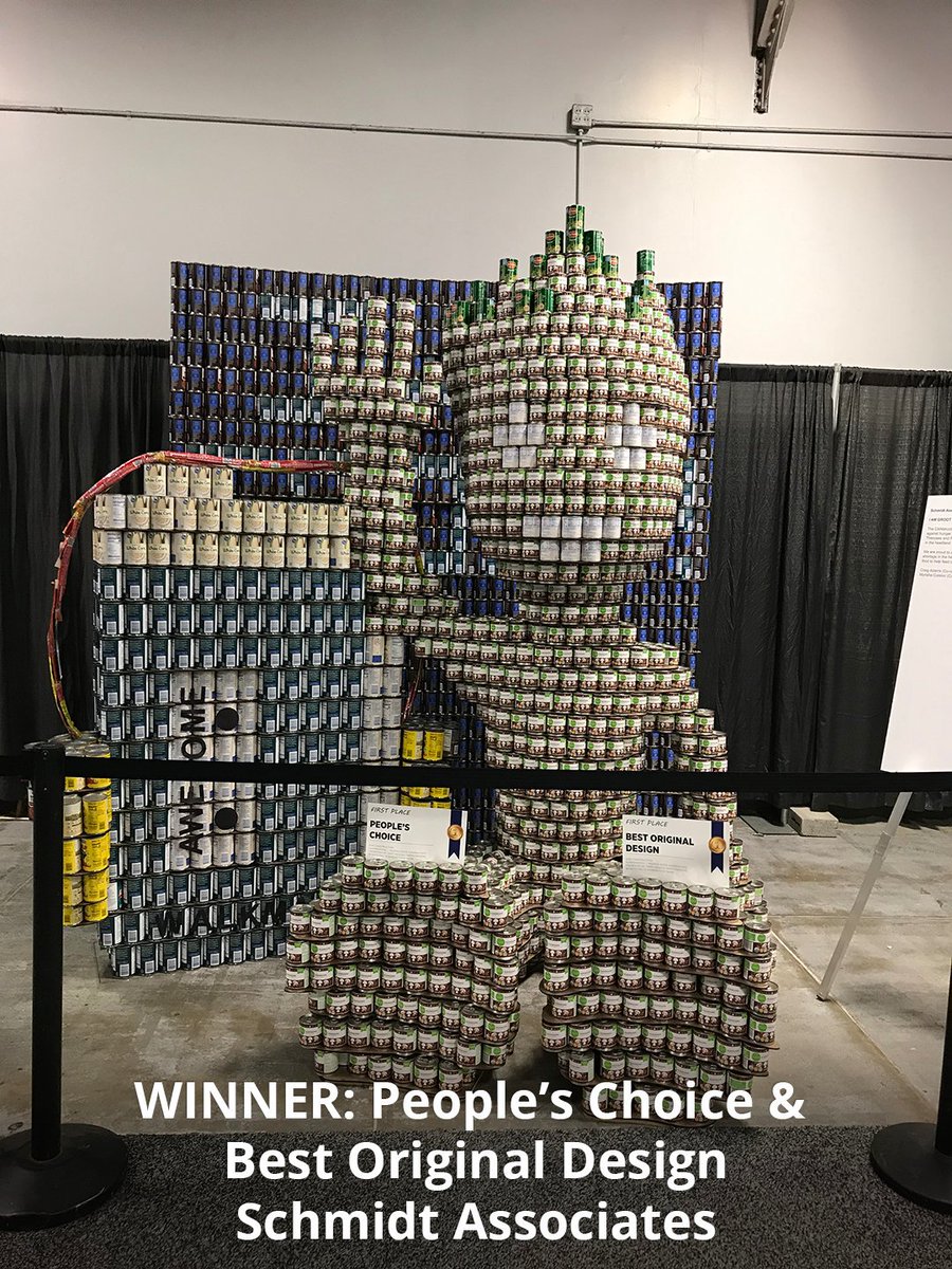 SMPSIndiana's tweet photo. Congrats to the winners of CANstruction 2019!
Best Meal - @synthinc
Best Use of Labels - @ERMCOInc @CSOArchitects
People's Choice & Best Original Design - @Schmidt_Assoc
Structural Ingenuity - #arcDesign @CharlesCBrandt #CESolutions @bomarind
Most Cans - @BuckinghamCo https://t.co/9A64v3EcFN