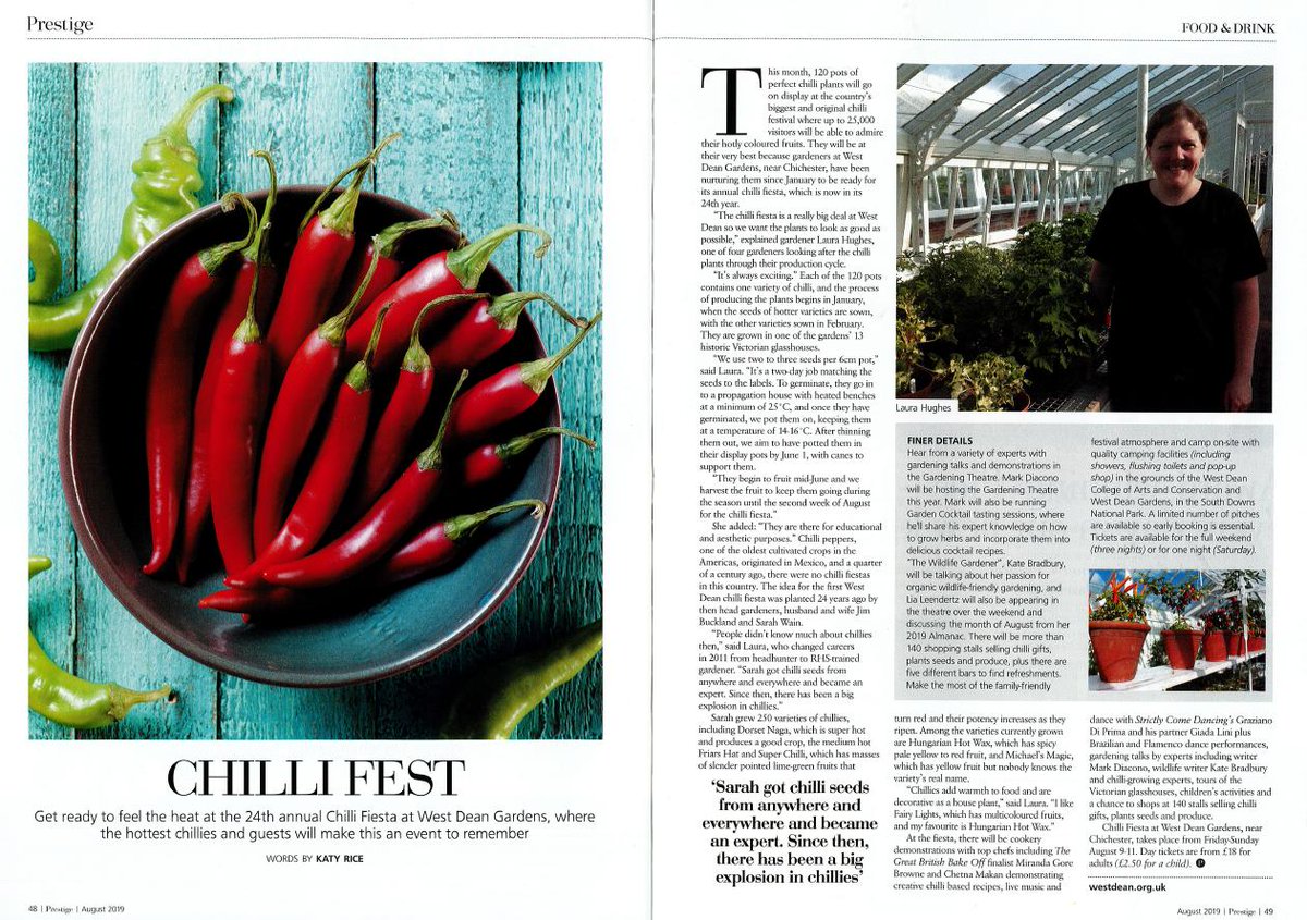 westdeangardens's tweet photo. Wonderful coverage this month of #ChilliFiesta including @portsmouthnews, @Chiobserver and @PrestigeSussex - thank you!
#westdeangardens https://t.co/hhXlcJnBXx