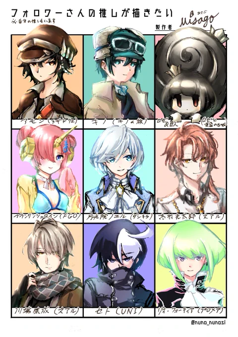 #フォロワーさんの推しが描きたい
一ヶ月以上、大変お待たせ致しました。
リクエストくれた方々、本当にありがとうございました!
楽しかったです…! 