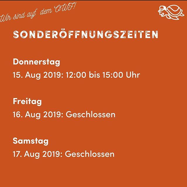 hungryturtle_'s tweet photo. *** Hungry Turtle | Sonderöffnungszeiten *** da wir dieses Jahr auf dem Obstwiesenfestival 2019 - umsonst &amp; draussen unsere Burritos anbieten, haben wir diese Woche Sonderöffnungszeiten. Nächste Woche sind die Öffnungszeiten dann wieder wie gewohnt :-) W… https://t.co/GoZhjr7I24 https://t.co/YdW1BugGPH