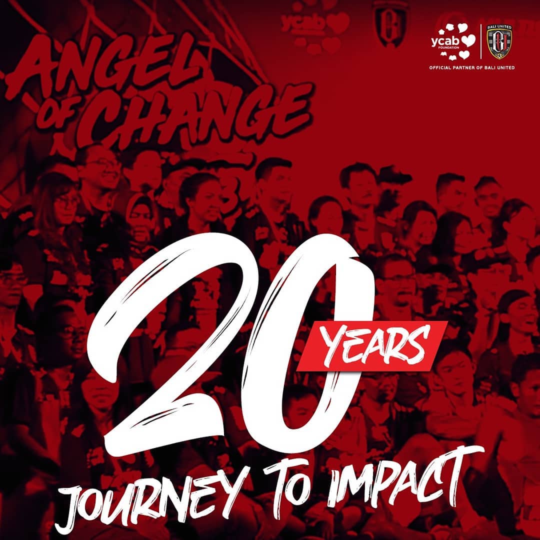 BaliUtd's tweet photo. 20 tahun bukanlah waktu yang singkat, selamat bertambah usia @ycabfoundation, teruslah bertumbuh untuk Indonesia yang lebih baik.

#BaliUnited #BeyondFootball #20YearsofJourneytoImpact #ExtensionofGoodness #YCABFoundation https://t.co/lzLoJYGMz4