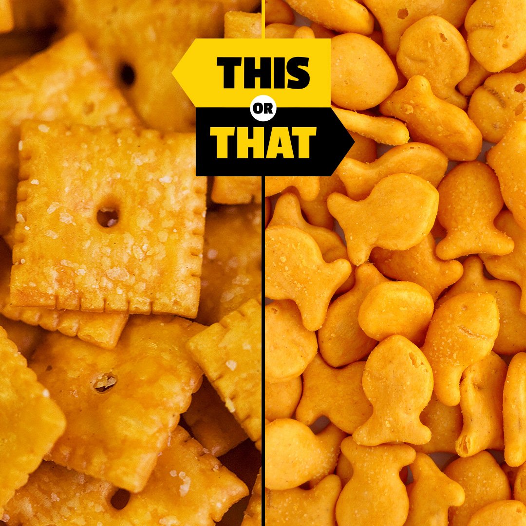 First We Feast on Twitter "Cheez Its OR Goldfish 🤔? FWFDebates…