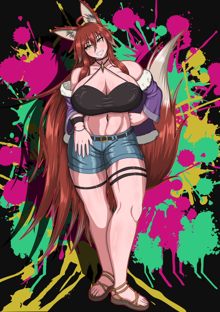 褐色高身長筋肉おっぱいうちのこ勢 よそのこも描くぞ!たまにエロくないのも描くぞ! #8月なのでフォロワーさんに自己紹介しようぜ