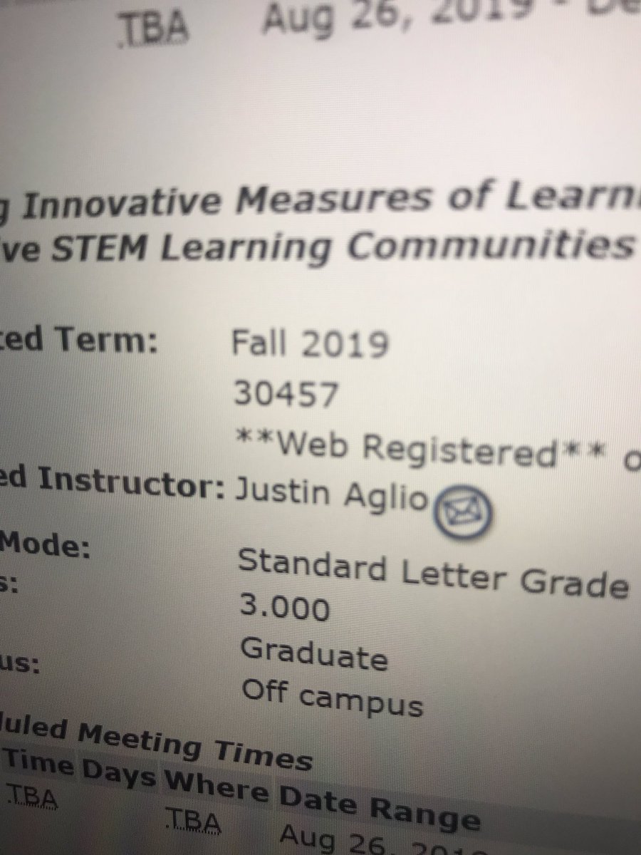 MissFulgenzio's tweet photo. Round 2! Excited to be your student again this fall! @JustinAglio #integrativeSTEM #graduateschool #fallsemester https://t.co/EvUPzaaTq9