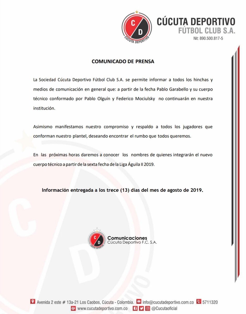 Cucutaoficial's tweet photo. Comunicado de prensa oficial. https://t.co/5YPqhKFIjs