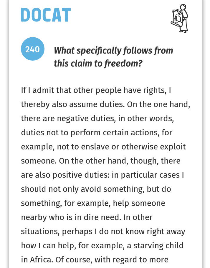 racky01's tweet photo. What specifically follows from this claim to #freedom? #DOCAT #Docatchallenge #YoungCatholics #YouthCatechism #CatholicYouth #CatholicEdChat @jypakistan @youcat #JesusYouth #WednesdayThoughts https://t.co/pdgOeHW6TW