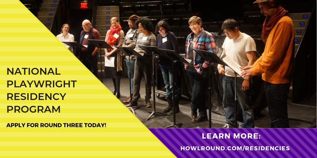 HowlRound's tweet photo. 📢: The program provides 3 yrs of salary, benefits + a flexible research & development fund. NPRP is an intervention into the traditional relationships between artists and institutions – a way of reimagining what institutions look like when an artist’s voice is at their cores. https://t.co/T0yvzZmrGE