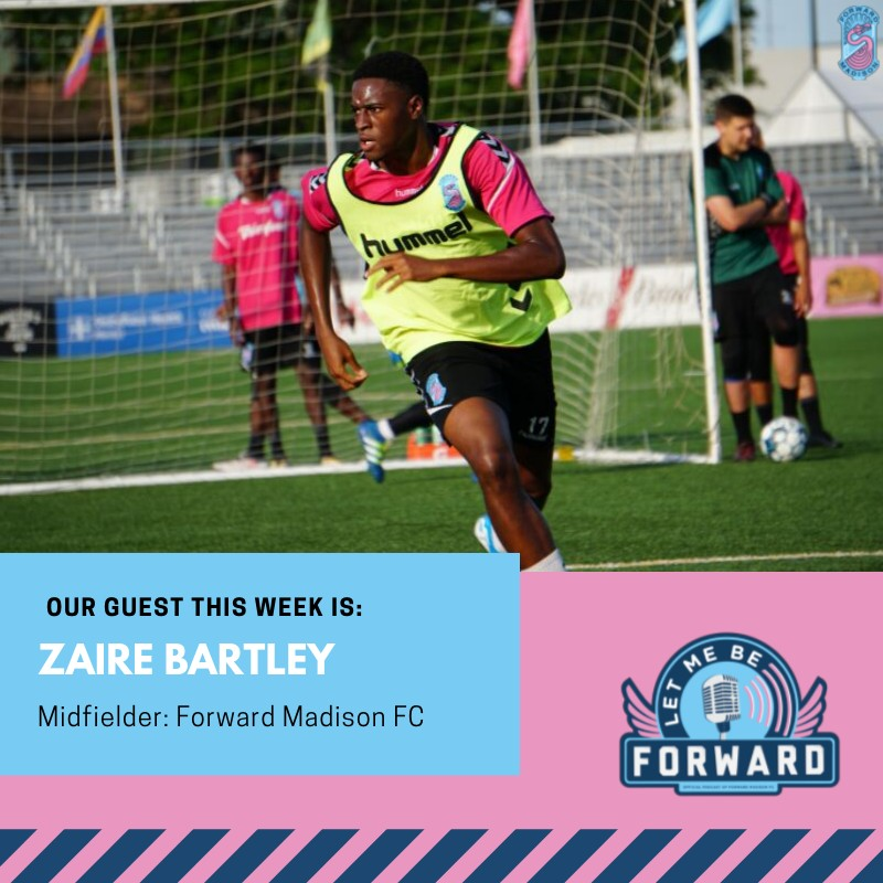 letmebeforward's tweet photo. Our second guest this week is a man looking to make a name for himself! 

It is Zaire Bartley! 

He talk about his time with the Jamacan National Team, learning from Don Smart and the soccer culture of Madison vs. Europe. 

#fullmingo #letmebeforward #usl #forwardmadison https://t.co/E4vvcOuh1s