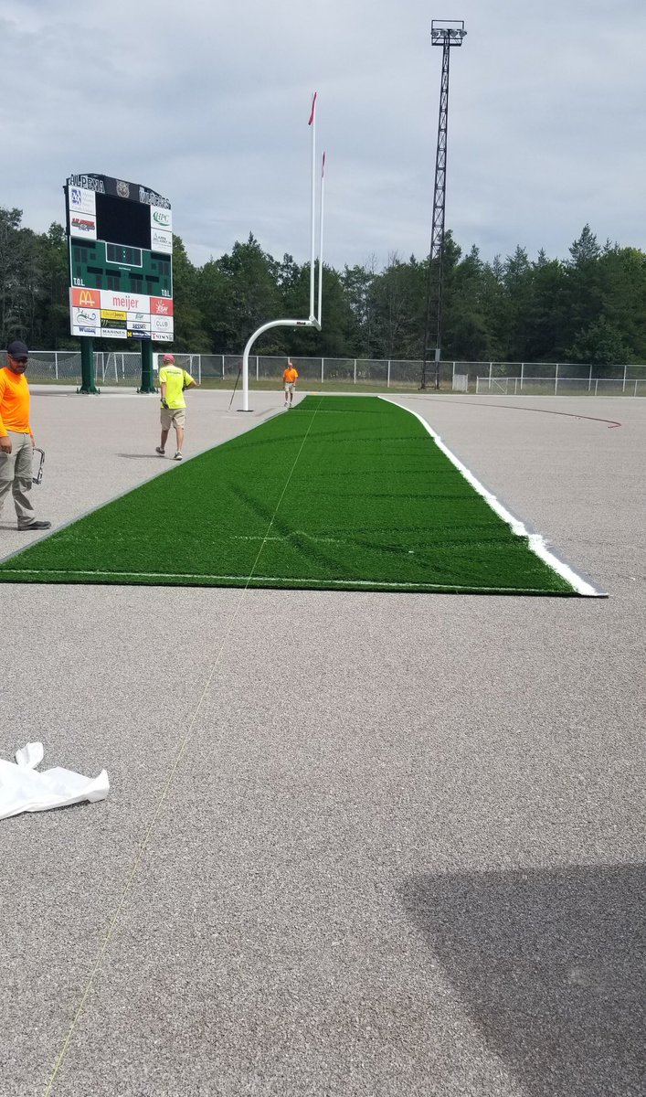 AlpenaWildcats's tweet photo. The turf laying process has begun at Park Family Field at Wildcat Stadium #AlpenaWildcats https://t.co/qzw8MwvfZU