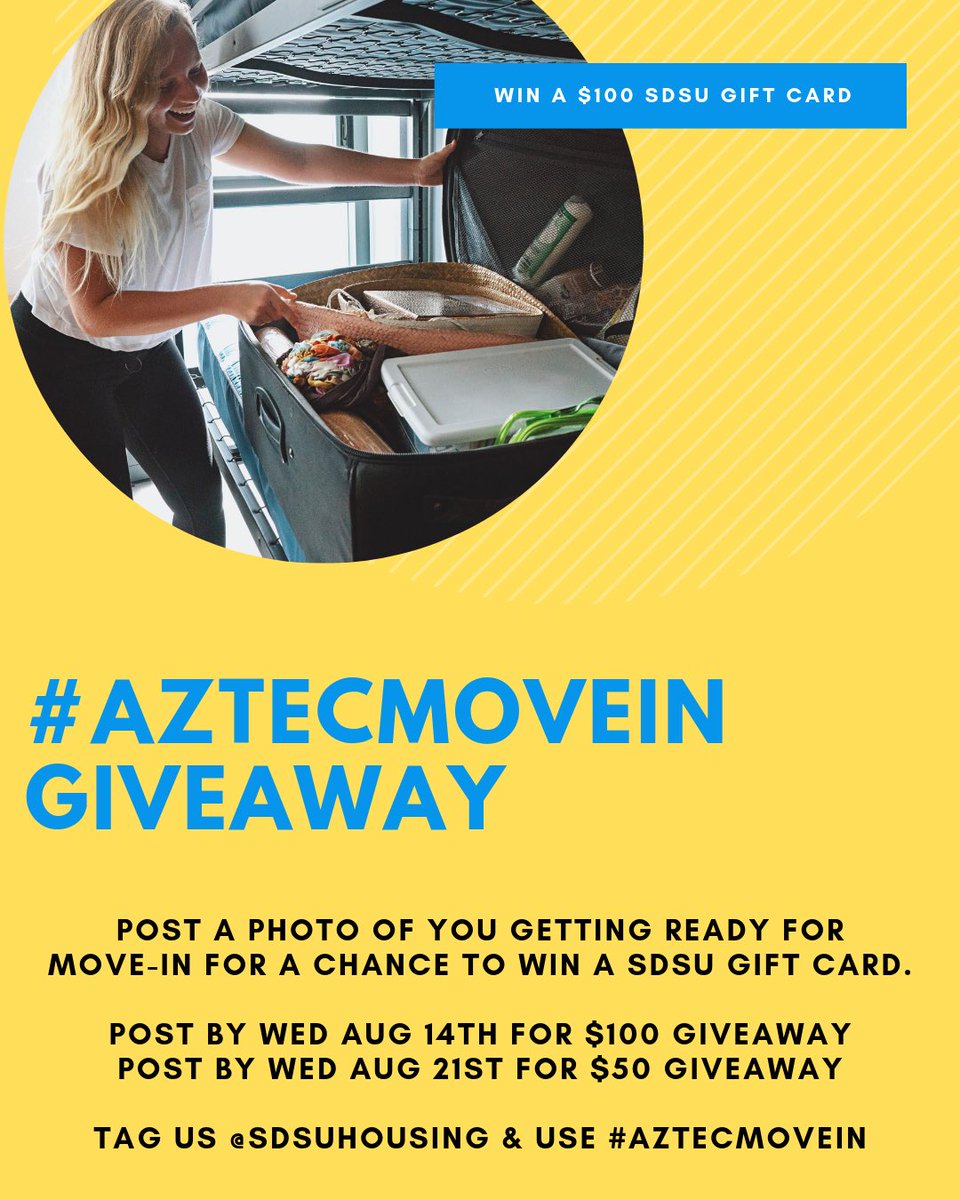 SDSUhousing's tweet photo. 10 days left until #AztecMoveIn! Communicate with your roommate(s) early and often to coordinate items, and for a smoother transition. Upon move-in day, your RA will provide you with a roommate agreement to help you establish expectations. Who is ready? 😁 #SDSU #sdsu2023 https://t.co/3rdKrJM5eR