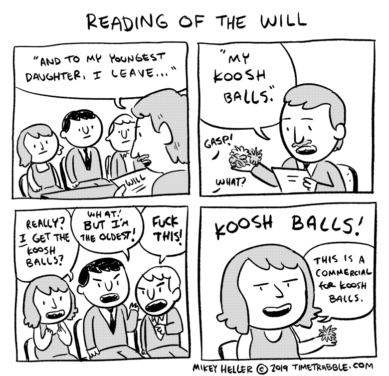 i drew a comic about the reading of a will 