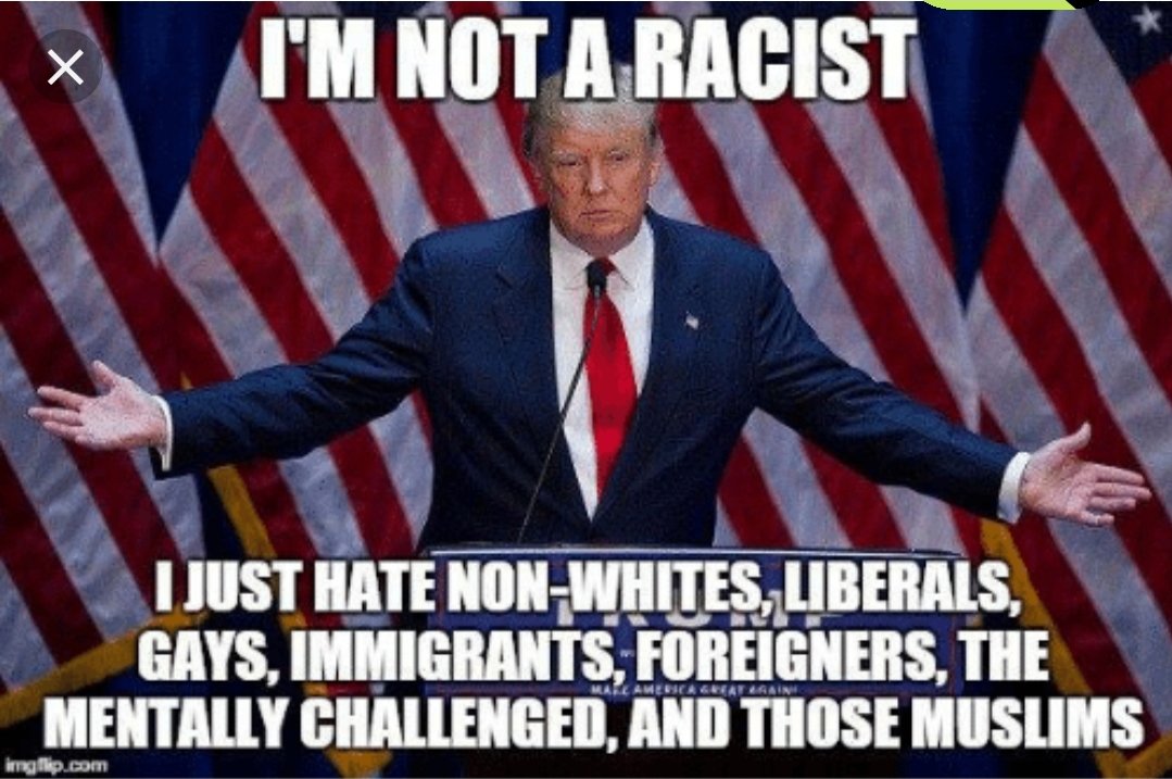 mmpadellan's tweet image. When trumpers who claim they're not racist walk into booths on Election Day to cast their votes, they should be fully aware of the fact that #TrumpIsAWhiteSupremacist.

If you support a racist,
If you vote for a racist,
That makes YOU a racist.

#TrumpIsAWhiteSupremacist