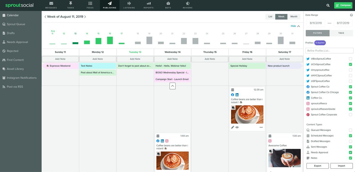 SproutSocial's tweet photo. #SproutTip: use Calendar Notes to highlight new opportunities, tap into resonating holidays or local events and support key company or client initiatives. https://t.co/hQrGQkoxTi https://t.co/qVD7DF08ZN