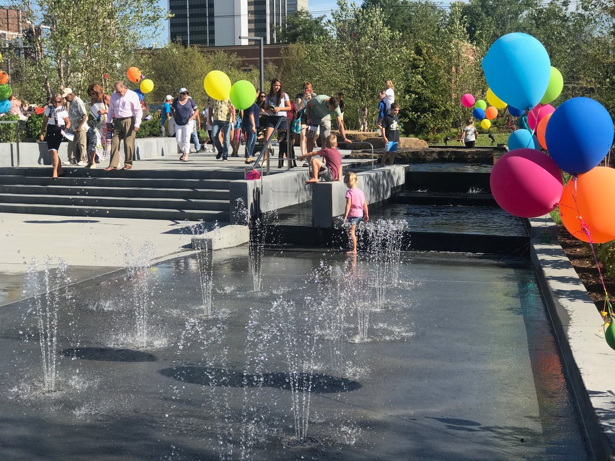 the_ljc's tweet photo. The LJC landscape team had a great time celebrating the grand opening of Promenade Park at Riverfront Fort Wayne this past weekend! #hellonewpark https://t.co/FTKzJtJ2hw