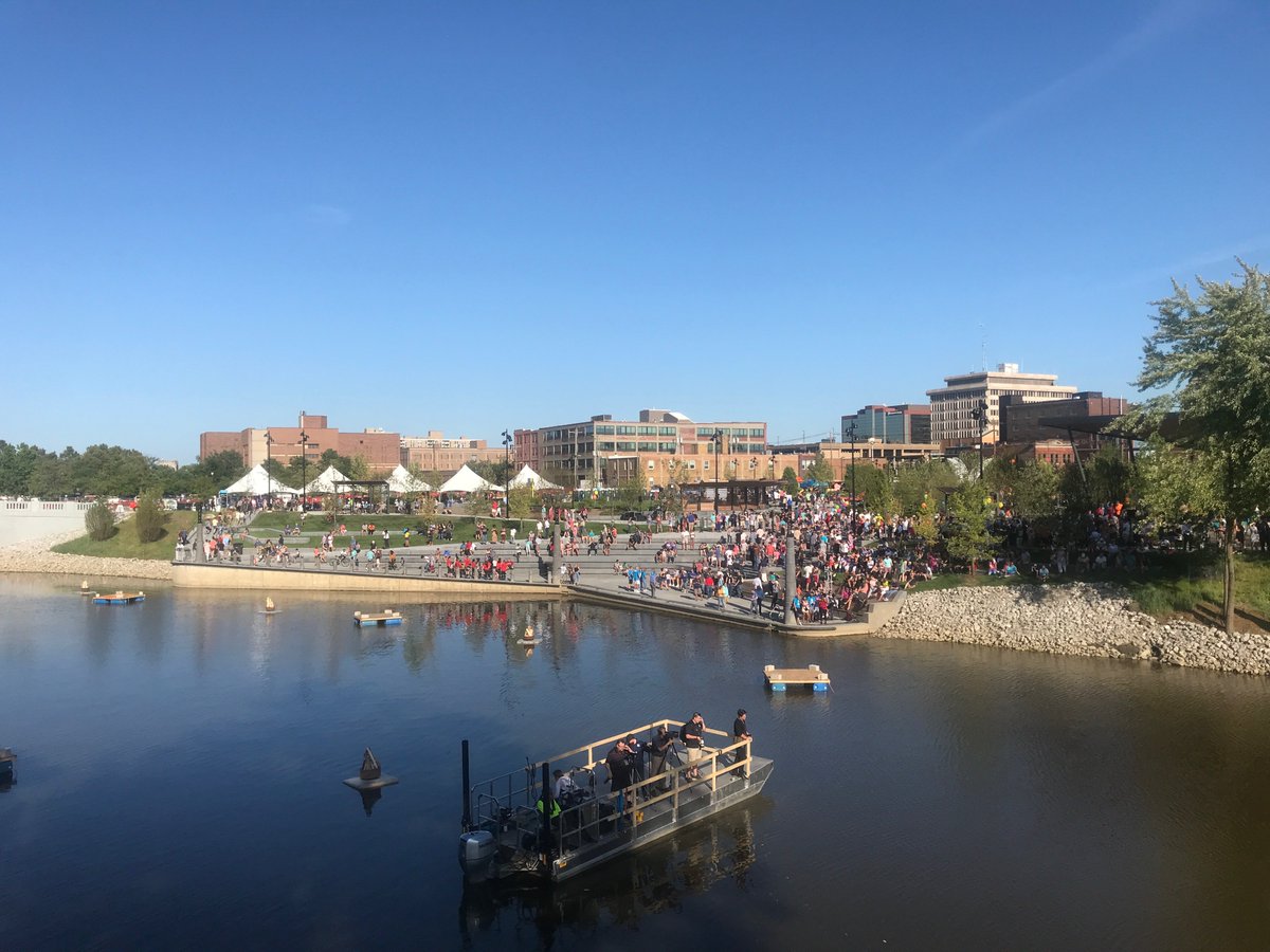 the_ljc's tweet photo. The LJC landscape team had a great time celebrating the grand opening of Promenade Park at Riverfront Fort Wayne this past weekend! #hellonewpark https://t.co/FTKzJtJ2hw