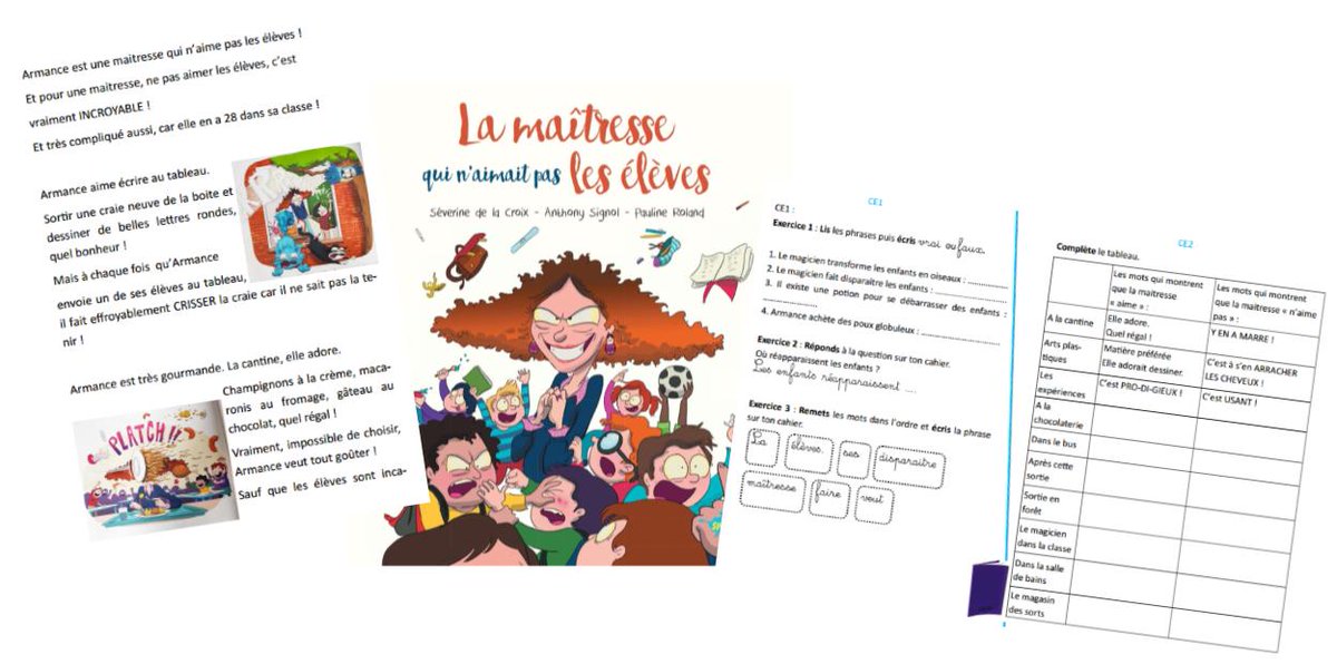 TrousseMaitress's tweet photo. Lecture #CE1CE2 : La maitresse qui n'aimait pas les élèves
https://t.co/PvNhc72XmF
✅ Un album rigolo !
✅ La fiche de séquence
✅ Le tableau à projeter
✅ La fiche élève (tapuscrit, exercices)
✅ Des activités numériques
✅ Bientôt : les jeux à découper, à plastifier https://t.co/EjKlpQQ4FD
