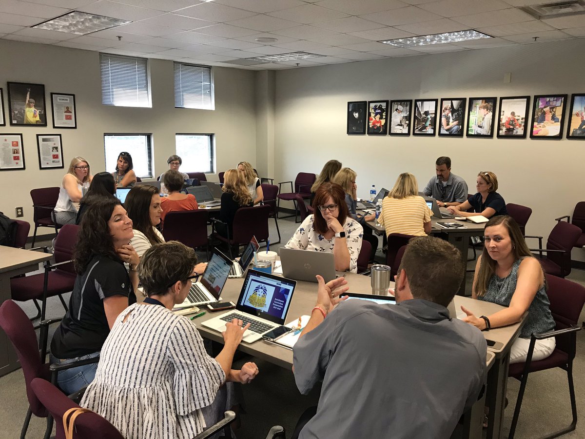 DawnPhipps89's tweet photo. The FCS Secondary Literacy Task Force is hard at work, tackling year two of our launch...reading and viewing! So proud of these brilliant leaders! @FCSchools #forsythpln #forsythtandl https://t.co/7SbJH3a9is