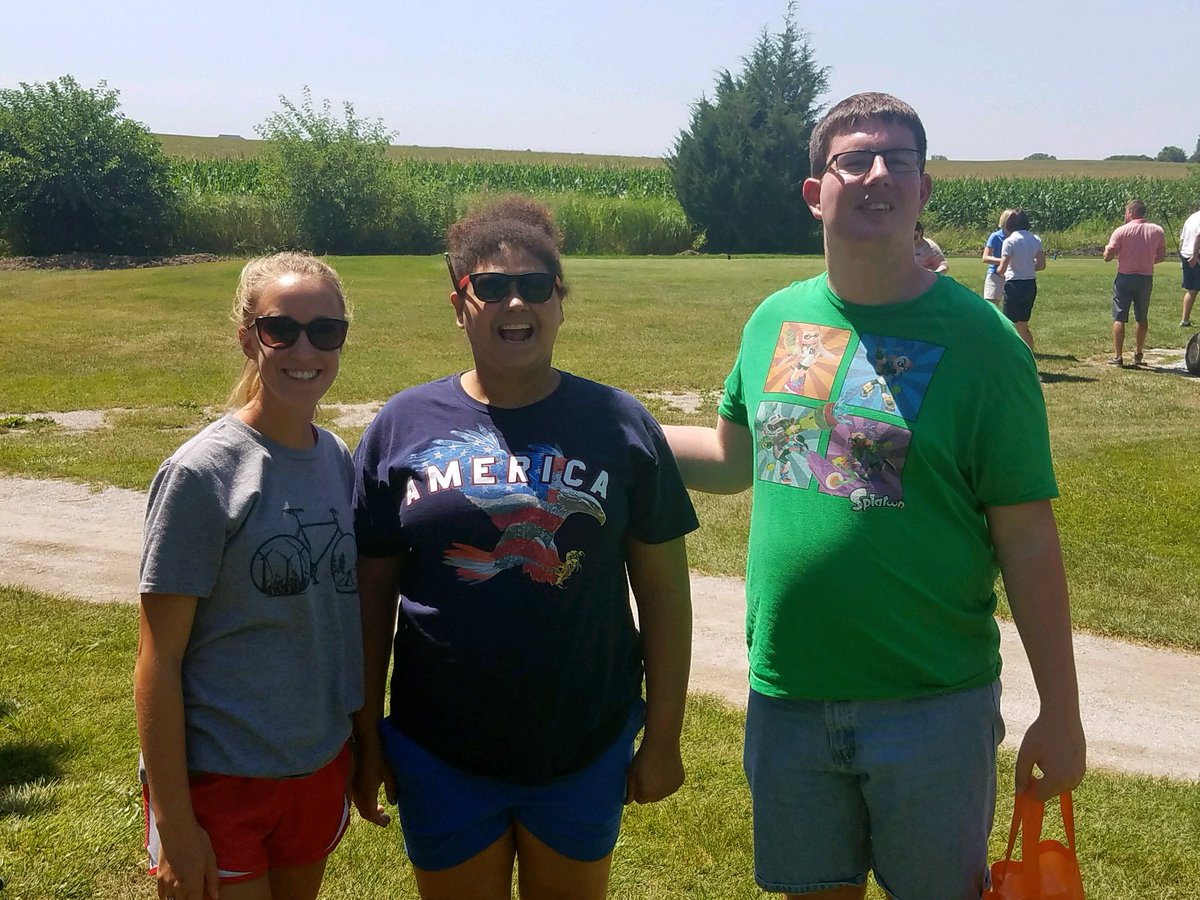 ChildServe's tweet photo. Our Ames team & Day Habilitation teens enjoyed interacting with golfers at @LiveUnitedStory's Golf Fore Kids last Friday! This annual event raises money for children and family programs in Story County, including funding Q-Pads for Outpatient Therapy last year. #FOREwardTogether https://t.co/FIWVWdfKoJ