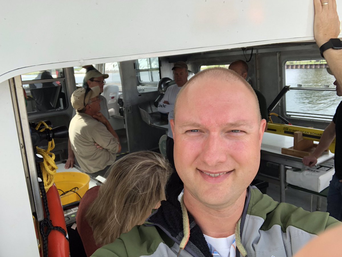 MichiganDNR's tweet photo. DNR Director Dan Eichinger checking out the RV Tanner with Great Lakes Fisheries Trust Board and Science Advisory Team members.

 “Always great to be out on the road with our awesome team showing our partners all of the amazing work they do.” #DirectorDan #MiDNR https://t.co/SFC9PrBT8g