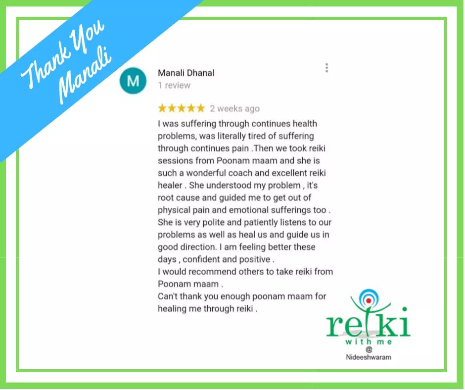 poonjain's tweet photo. #Testimonial 

Reiki is equally effective in physical as well as emotional problems. It detects the root of the issue and holistically heals the problems in totality. We are glad that we made a positive impact on your life Manali. Thank you. 
#PoonamJain #AlchemistCoach #Reiki https://t.co/3cgeUrGJSH