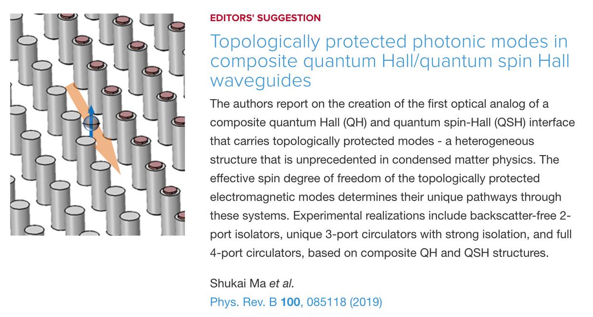 PhysRevB's tweet photo. #Topologically protected #photonic modes in composite #quantum Hall/quantum spin Hall waveguides
#physics #EdSugg #science #condmat @APSPhysics
https://t.co/tz0G5G9CB9 https://t.co/XeHfVk67SH