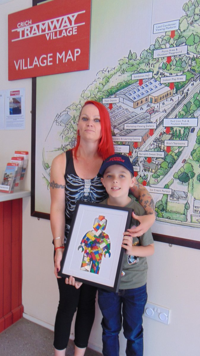 NationalTramway's tweet photo. #Congratulations to Laura and Sid Kirk who won our #LEGO Photo Frame competition @CrichTramway #BuildinBricks event. They correctly guessed that the photo frame held 181 bricks and are the proud new owners of the frame. Next year's event is planned for 27th Aug.- 1st Sept. https://t.co/rZX6l05sPP