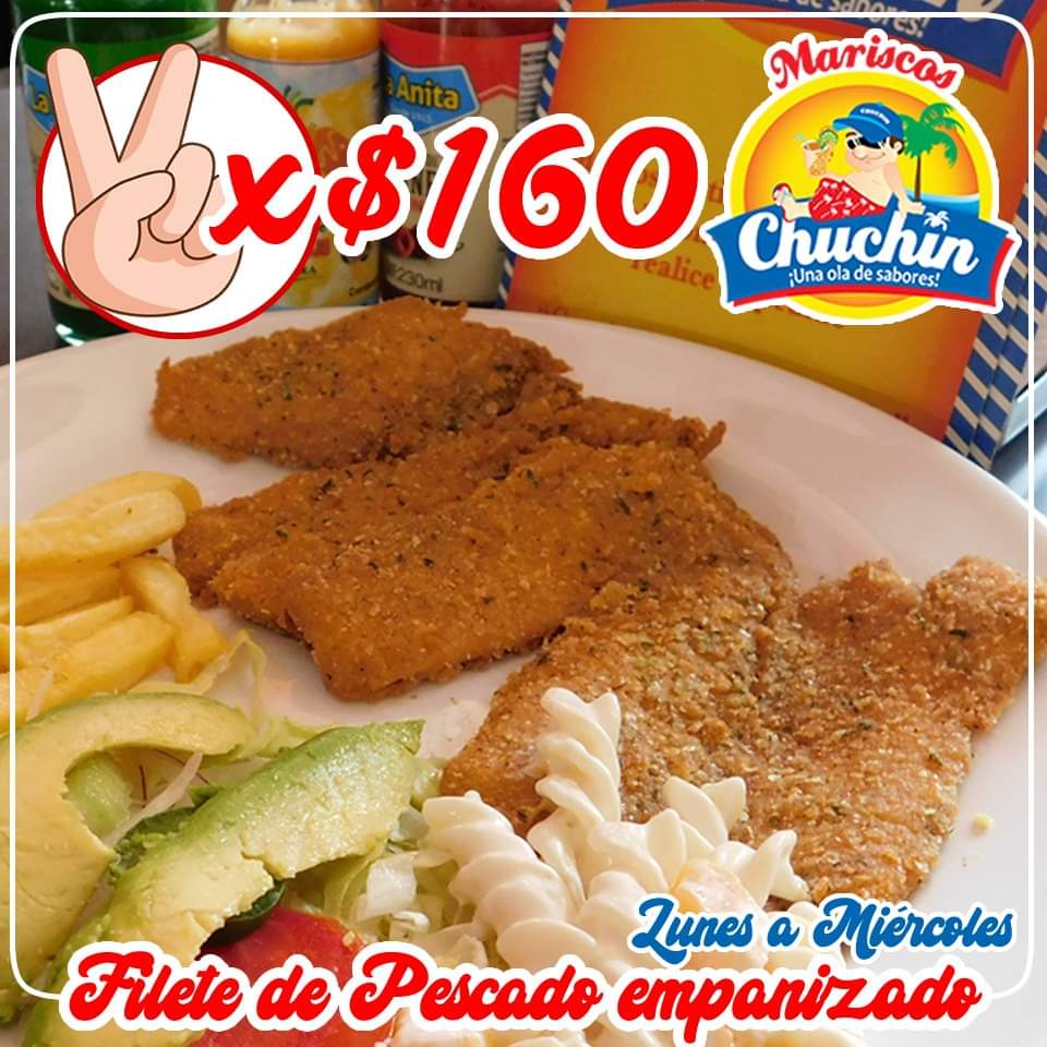 MariscoChuchin's tweet photo. LUNES a MIÉRCOLES de #PROMOCHUCHIN!! 
Tenemos #Promoción🙋‍♂️🙋‍♀️ en #CoctelDeCamarón CHICO🦐 y en #FileteDePescado empanizado🐟...y TODOS LOS DÍAS también tenemos promoción en #Cubetazo de #Cervezas Sol, Indio o Tecate Light (No aplica en combinación de cervezas)🍻#MariscosChuchin https://t.co/LIdMfJEJIY