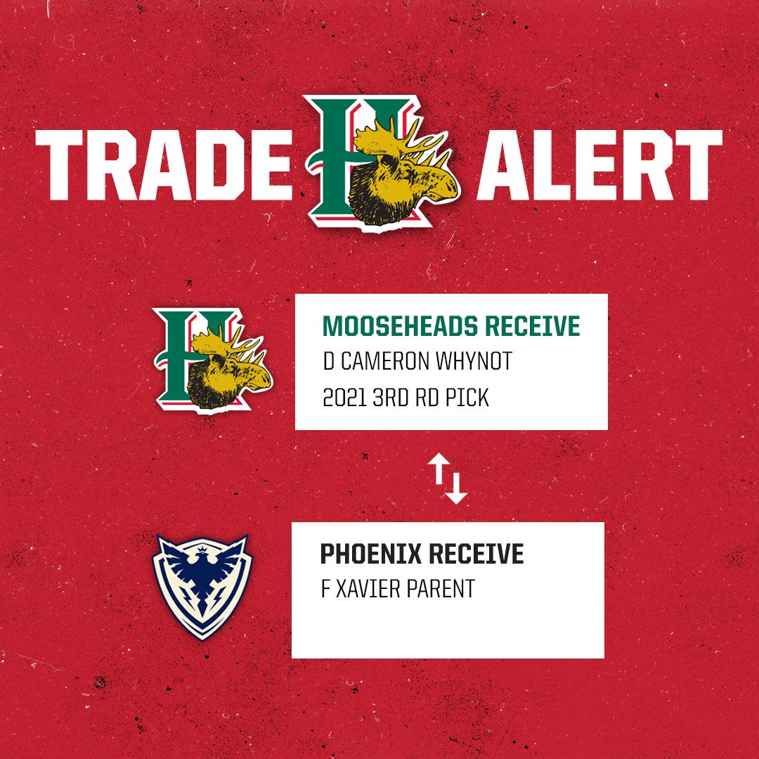 HFXMooseheads's tweet photo. #BREAKING: We have landed top prospect Cam Whynot in a trade with Sherbrooke. Details: https://t.co/LmYfq3jZr1 #GoMooseGo https://t.co/yizpRl7YEX
