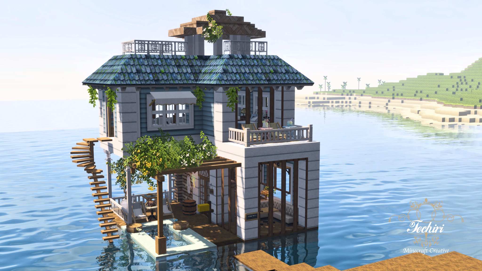 てちり ぱん鯖 に水上コテージ建てました Minecraft Cocricot