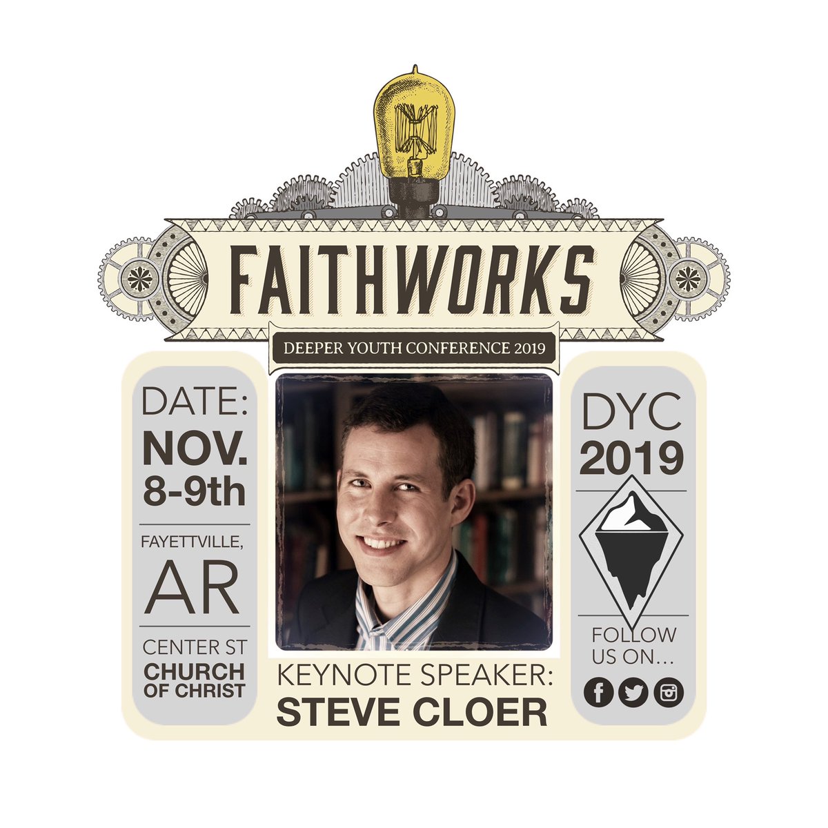 DeeperYM's tweet photo. We are excited to Steve Cloer back with us again this year! It has been a few years but can’t wait to hear how Faith is working in his life. Be there at Deeper 2019! https://t.co/8m17IkMHUI