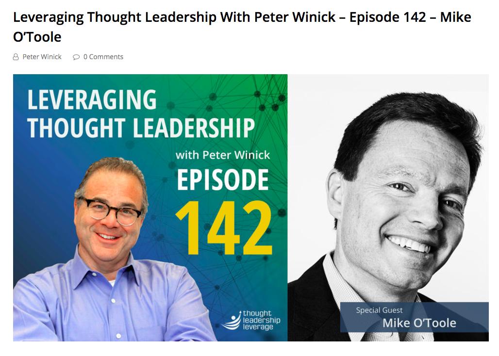 agencypja's tweet photo. @agencypja's @motoole1 had a great conversation with @PeterWinick on his #podcast #LeveragingThoughtLeadership where they discussed ways to reach your market, how additional content can act as an entry point to your primary business, and so much more. https://t.co/qLjAGUNWdG https://t.co/lJloXQLIqG