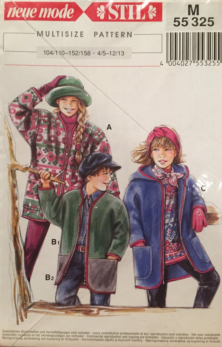 Look at the latest in my #etsy shop:OOP Neue Mode Childs Winter Jacket,Zip Front,Contrast Trim,Pocket,Hood Option Multisize 4-13 &104-152 Pattern M55325 etsy.me/2ZZThtR #backtoschool #sewing #thanksgiving #neuemode #sew4kids #childscoat#outerwear #kidsjacket