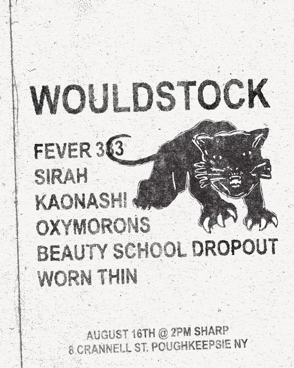 fever333's tweet photo. Today we are so very proud to announce the lineup for WOULDSTOCK in Poughkeepsie, NY. All in all, this event will serve as proof that our strongest efforts begin locally. Please spread the message of WOULDSTOCK. Share. Discuss. And as always, let them know- thereโs a fever coming https://t.co/5kG4cFVWEU