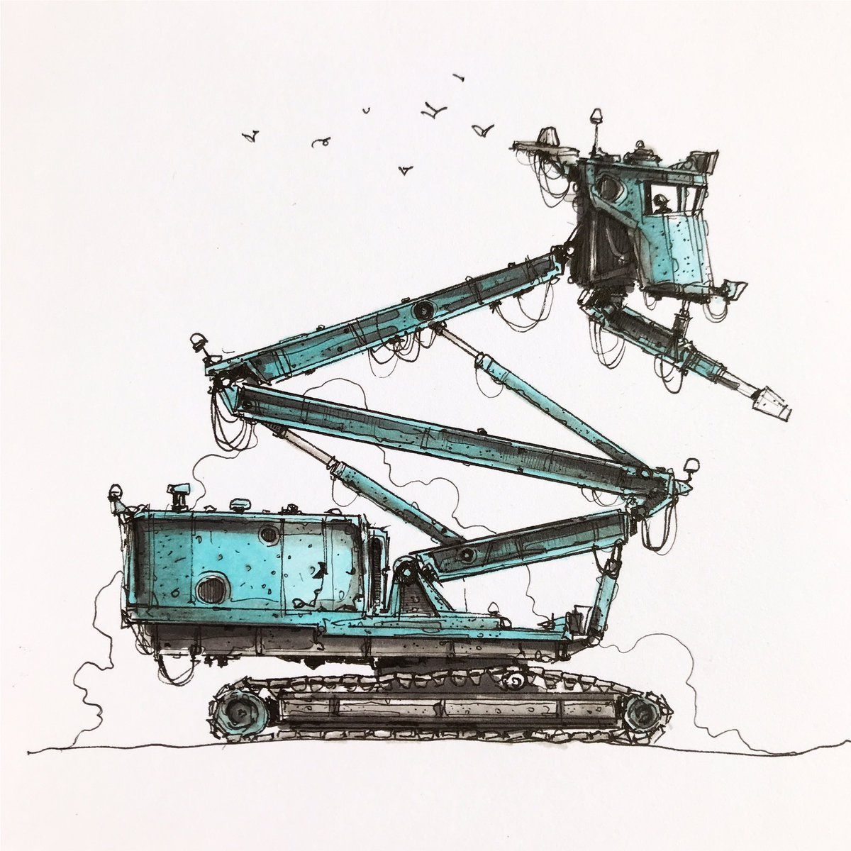 Such a handy demolisher may be very helpful 😆 (Oli inside 👷‍♂️). And color is nice ☺️.
.
#tinymachinery.
.
.
#kobelco #illustration #excavatorlife #demolition