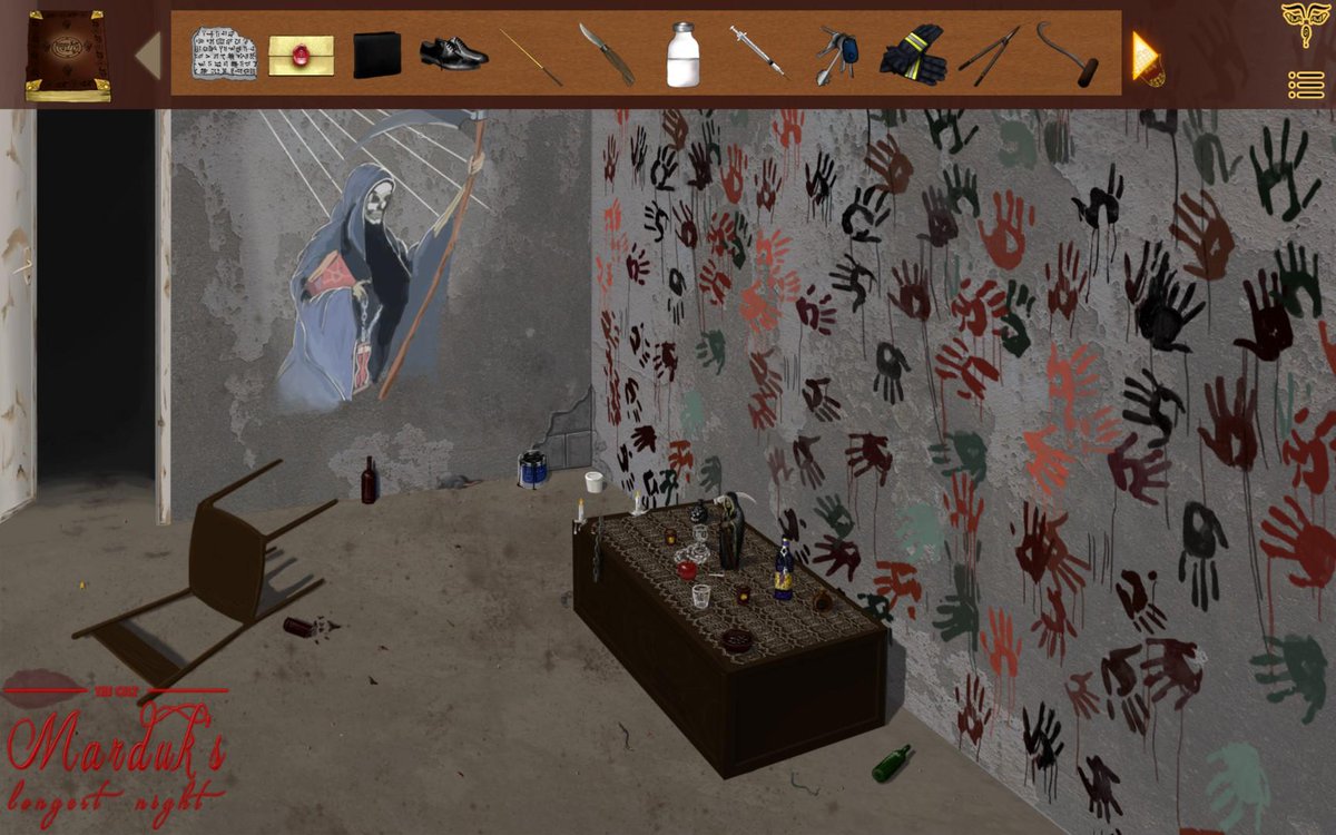 neonslothstudio's tweet image. I got 99 problems but an empty inventory ain't one 🎶

#gamescreen #handdrawn #illustration  #MadeWithVisionaire #gamedevelopment #gamedev #SantaMuerte #pointandclick