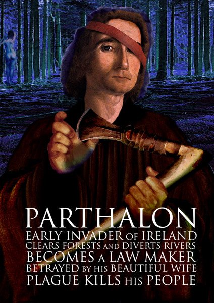 Partholón is a character in medieval Irish Christian pseudo-history. He was leader of 2nd group of people to settle in  #Ireland. They arrived c 300 years after Noah's Flood & introduced farming, cooking, brewing & building! After some years, they all died of plague in 1 week!