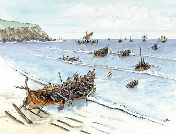 Partholón is a character in medieval Irish Christian pseudo-history. He was leader of 2nd group of people to settle in  #Ireland. They arrived c 300 years after Noah's Flood & introduced farming, cooking, brewing & building! After some years, they all died of plague in 1 week!