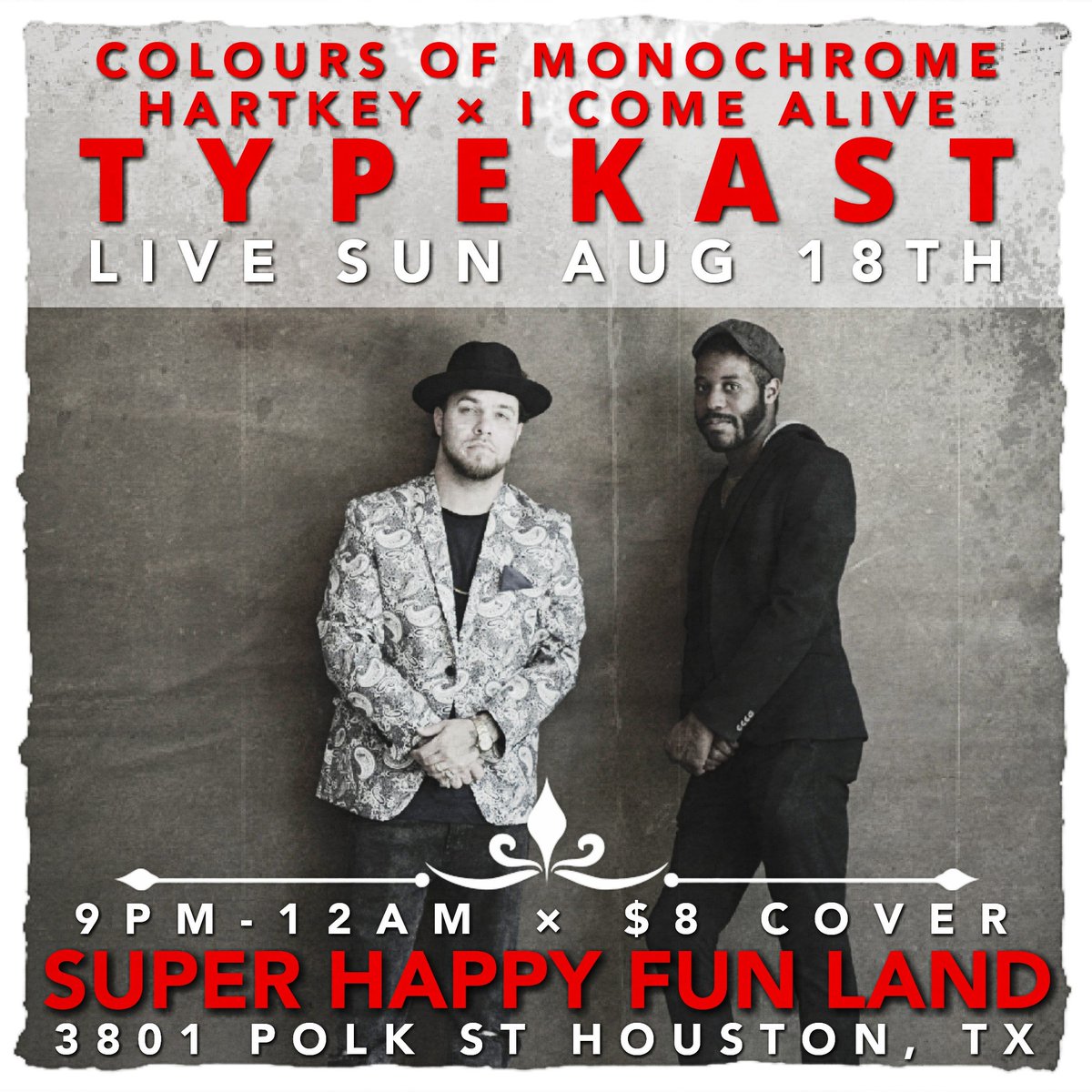 itscoolibooli's tweet photo. This Sunday Night Catch US @typekastmusic LIVE at Super Happy Fun Land! 9pm-12am It's Going to be Soooper Fun!! β #houston #band #livemusic #concert #CooliBooli #TypeKastMusic #icomealiveband #Uncanny https://t.co/sWiq2TDvwn